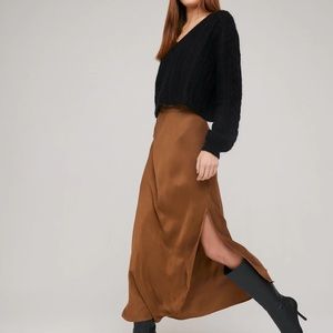 Bella Dahl long lovely asymmetrical bias slit skirt